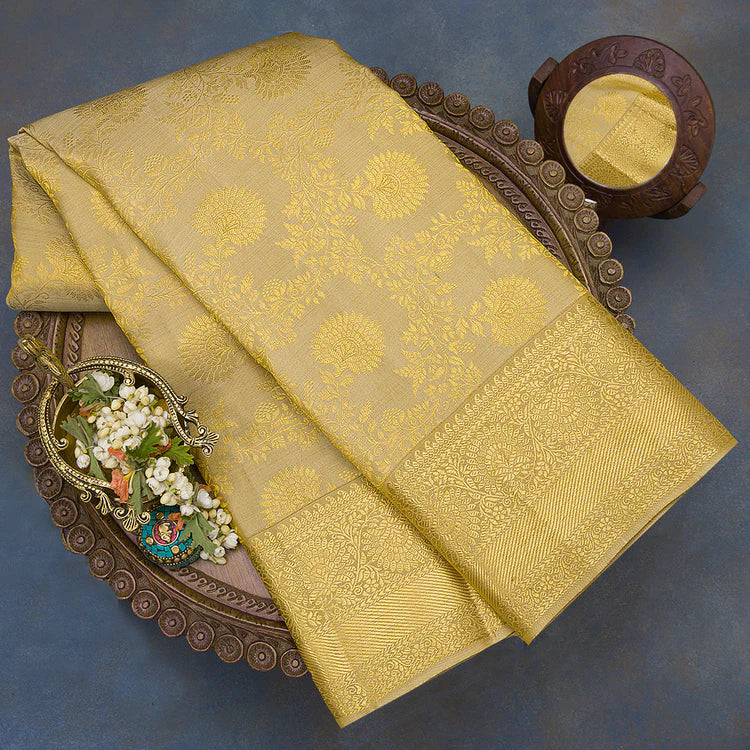 Banarasi Silk Function Wear Saree In Yellow Color With Unstitched Blouse in  Valsad at best price by Mangaldeep - Justdial