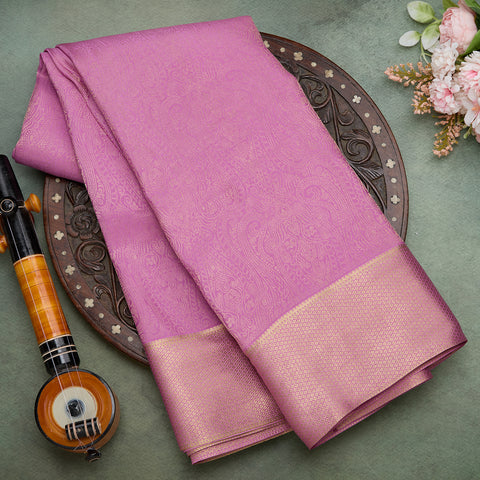 Light Pink Brocade Pure Mysore Silk Saree