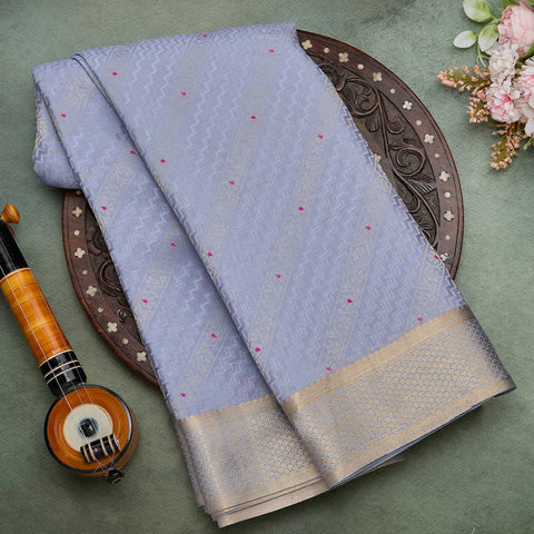 Light Lavender Brocade Pure Mysore Silk Saree