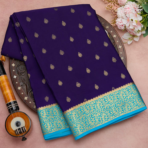 Royal Blue Pure Mysore Silk Saree