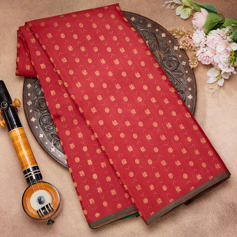 Chilli Red Traditional Kanjeevaram Silk Saree