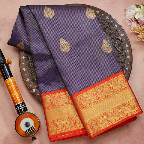 Purple Traditional Pure Kanjeevaram Silk Saree