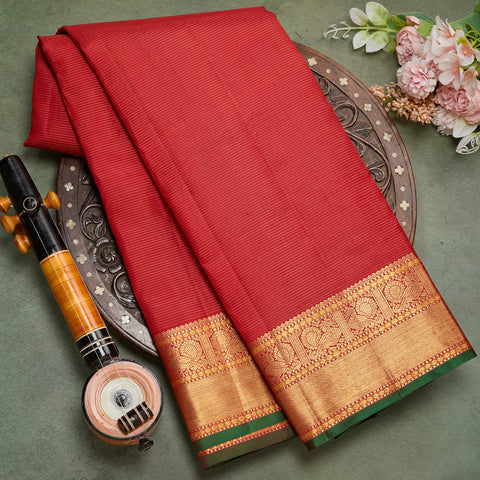 Red Pure Kanjeevaram Traditional Silk Saree