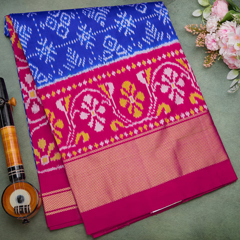 Royal Blue Kanjeevaram Patola Silk Saree