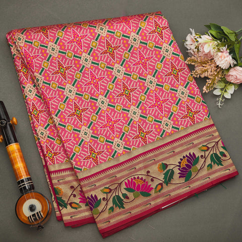 Punk Semi Benglore Silk Saree