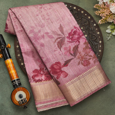 Pink Semi Silk Saree