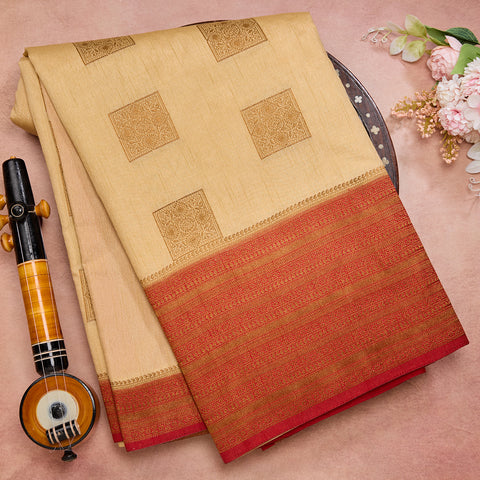 Gold Dupion Silk Saree