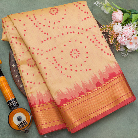 Beige semi silk saree