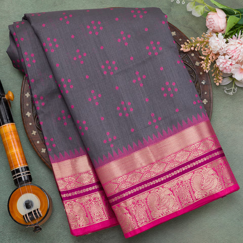 Grey semi silk saree