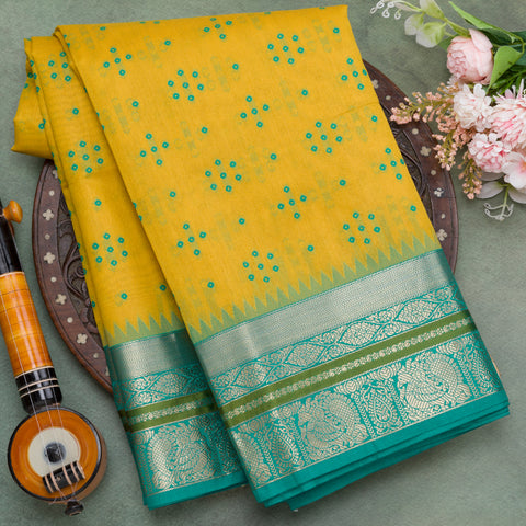 Mustard semi silk saree