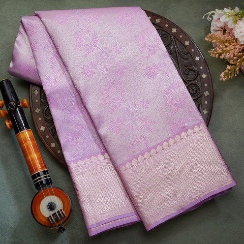 Lavender Pure Silk Brocade Saree