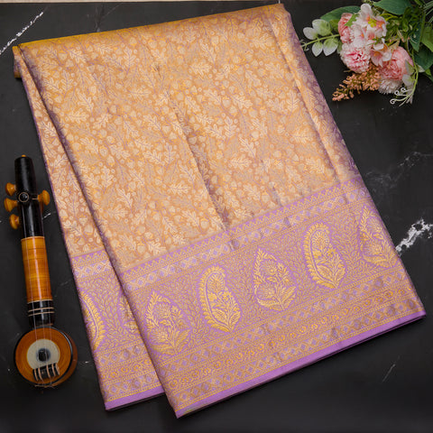 Lavender Pure Kanchivarm Tissue Brocade Silk saree