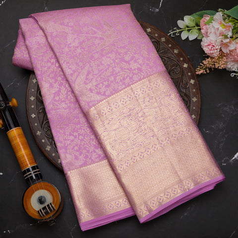 Lavender Kanchivaram Silk Saree