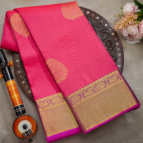 Onion Pink Traditional Silk Saree