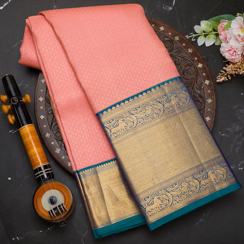 Pink Kanchivaram Brocade Silk Saree