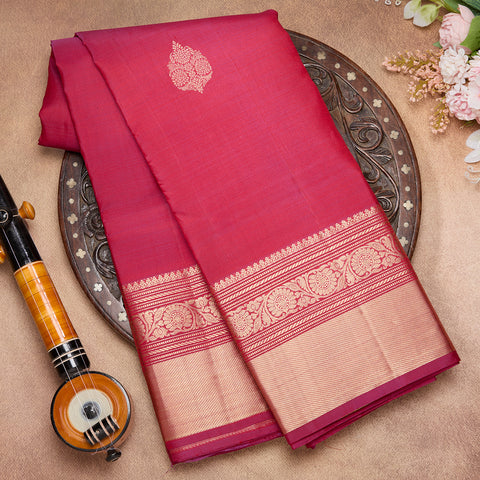 Majenta Pink Traditional Kanjeevaram Silk Saree