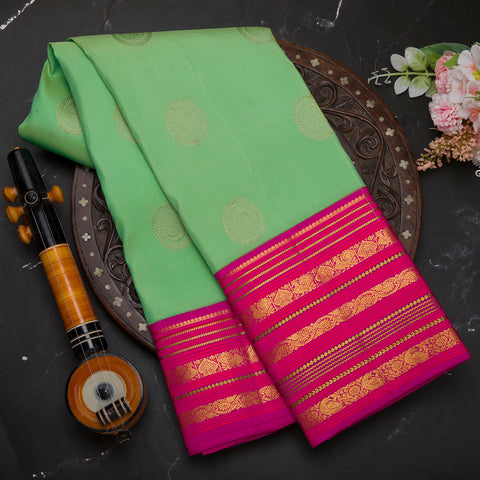 Aqua Green Kanchivaram Traditional Silk Saree