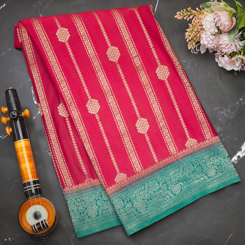 Carrot Semi Georgette Fancy Saree