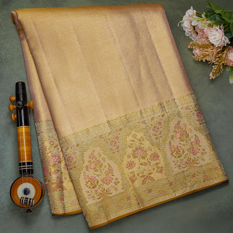 Light Lavender Pure Tissue Kanjeevaram Silk Saree