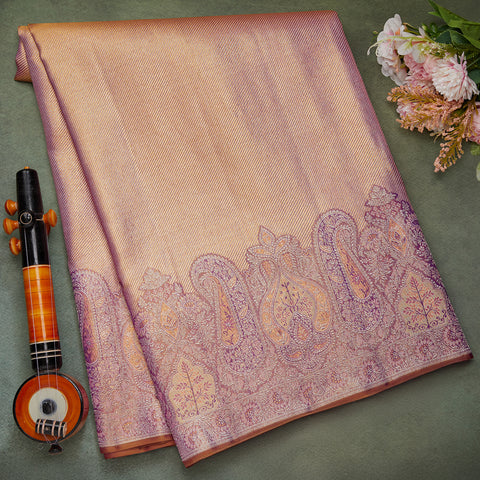 Light Lavender Pure Tissue Kanjeevaram Silk Saree