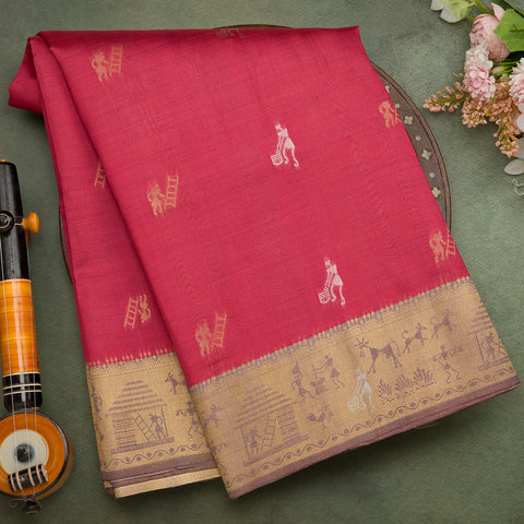 Pink Semi Silk Designer Saree