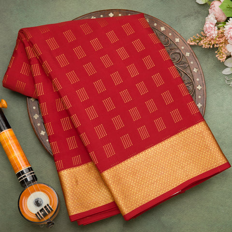 Red Mysore Silk Saree