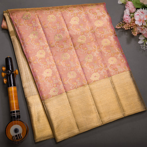 Light Pink Tissue Kanchivaram Silk Saree