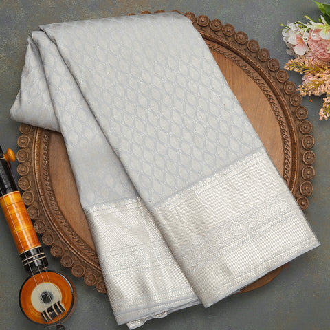 Grey Kanjeevaram Brocade Silk Saree