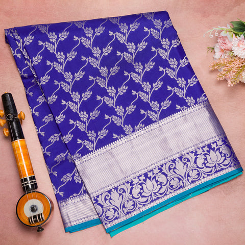 royal blue soft silk saree