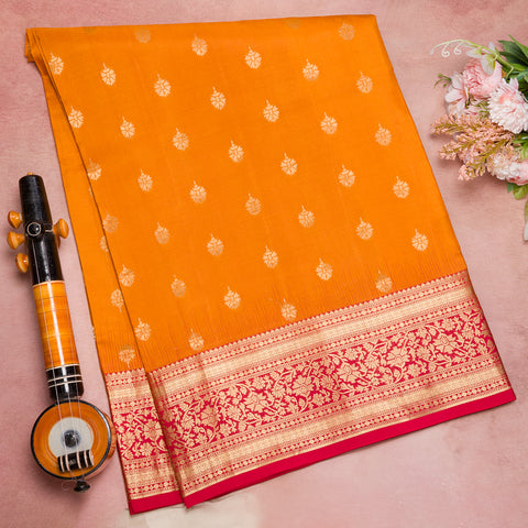 mustard yellow soft silk saree