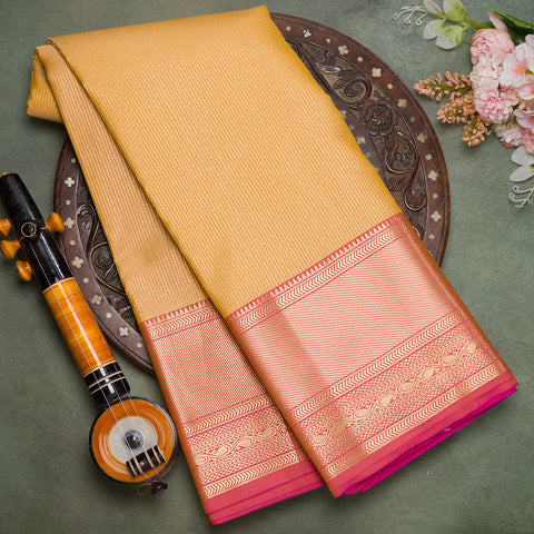 Gold semi kanjeevaram silk saree