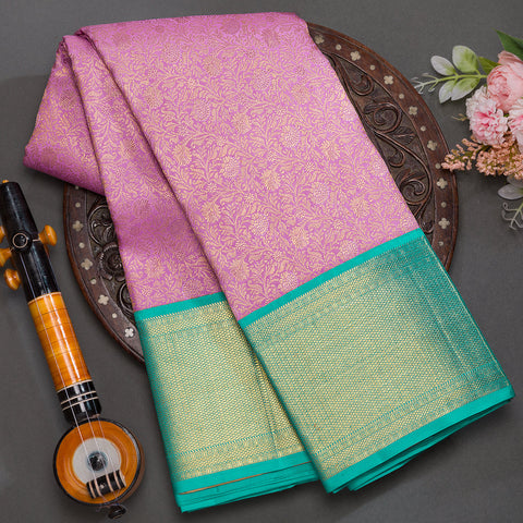 Lavender Brocade Kanjivaram Silk Saree