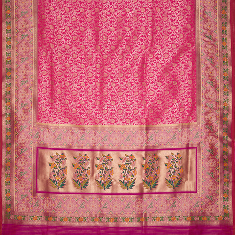 Pink Banarasi Silk Saree