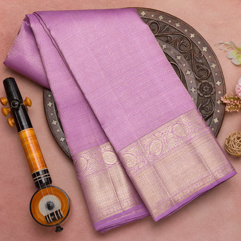 Lavendar Kanjivaram Brocade Pure Silk Saree