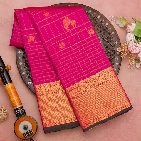 Magenta Pink Kanjiavram Silk Saree