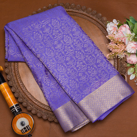 Lavendar Pure Mysore Crepe Silk Saree