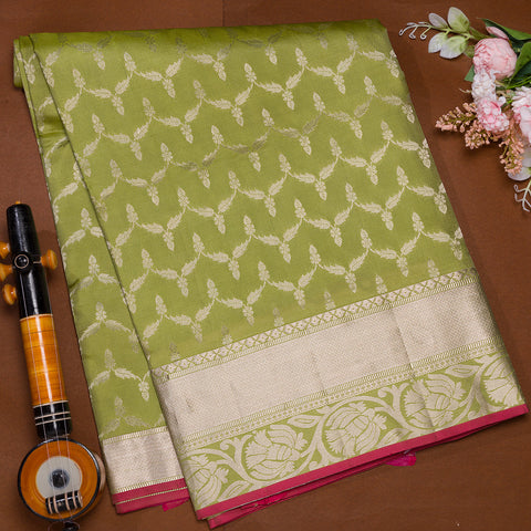 Light Parrot Green Soft Silk Saree