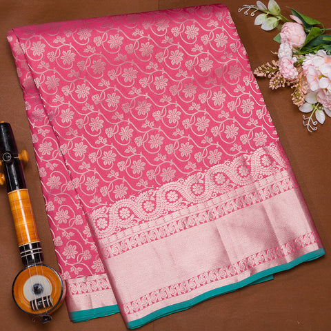 Fuschia Pink Soft Silk Saree