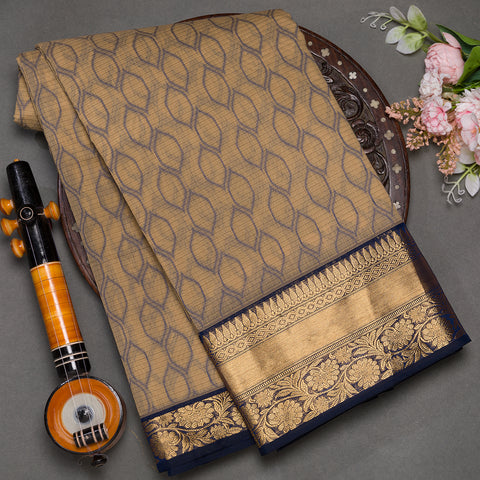 Beige  Cotton Silk Saree