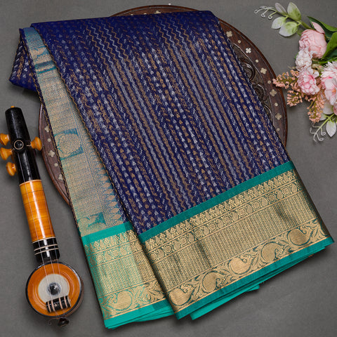 Royal Blue  Cotton Silk Saree