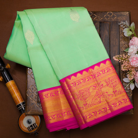 Sea Green Traditional Kanjivaram Silk Saree