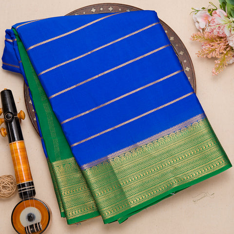 Royal Blue Semi Crepe Silk Saree