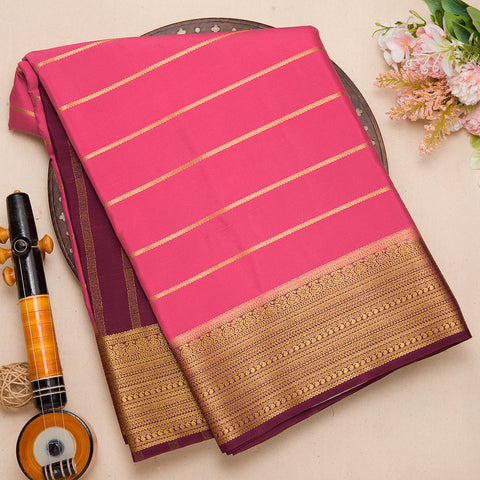 Pink Semi Crepe Silk Saree