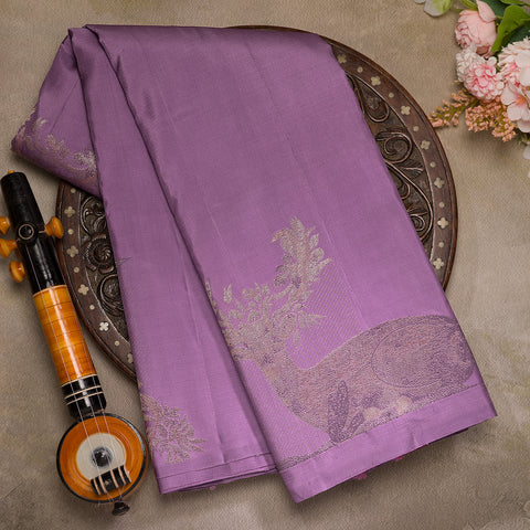 Lavendar Colour Designer Kanjivaram Silk Saree