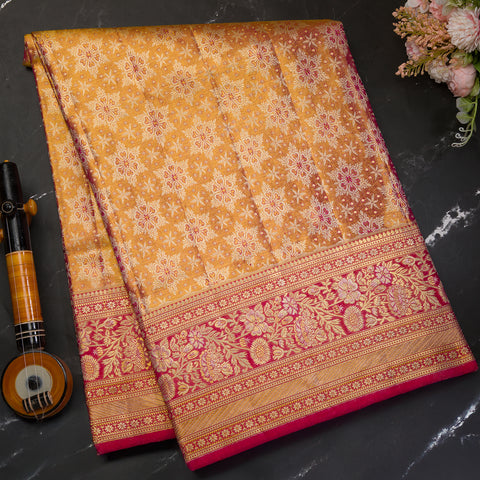 Pink Kanjeevaram Tissue Silk Saree