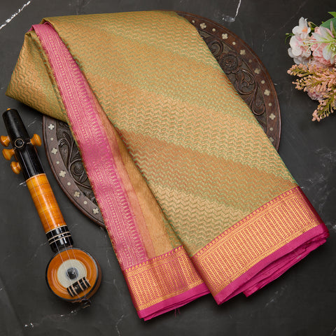 Mehandi Green Kanjeevaram Brocade Silk Saree