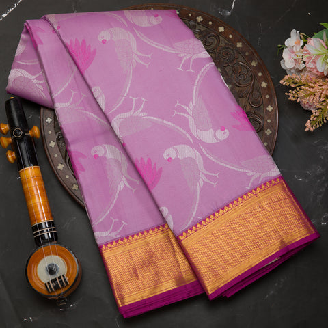 Lavendar Kanjeevaram Silk Saree