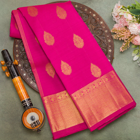 Majenta Pink Kanjeevaram Silk Saree