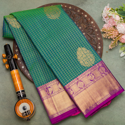 Peacock Green Kanjeevaram Silk Saree