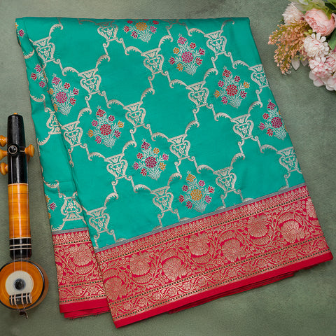 Sea Green Banaras Silk Saree